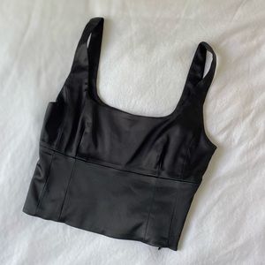 Aritzia Silk Black Corset Top
